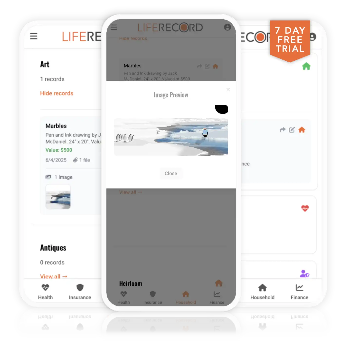 Home screen of the app